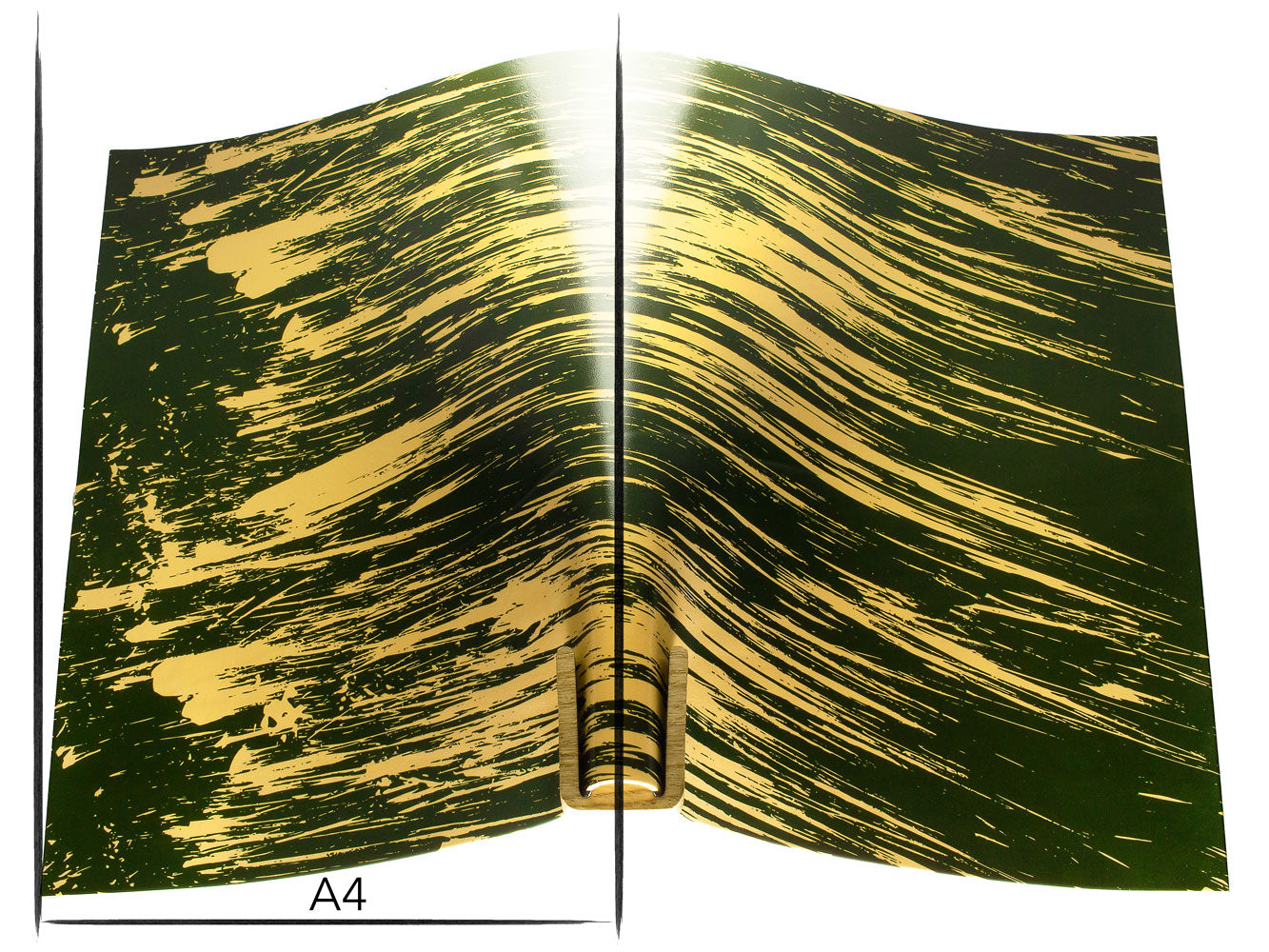 Italian leather panel Russo carrara verdago green stripes