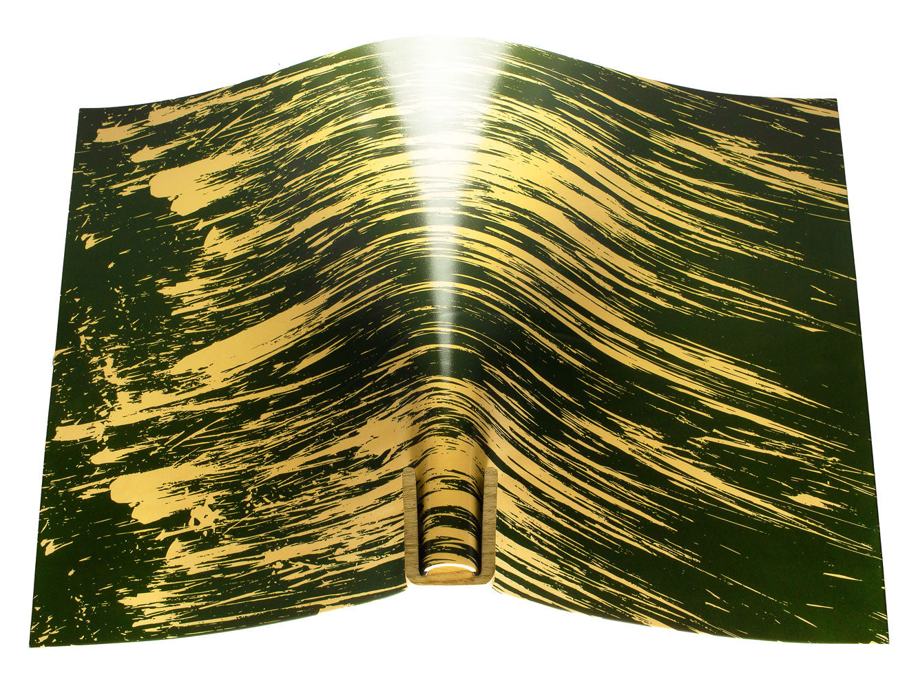 Vegetable tanned leather panel Russo carrara verdago 