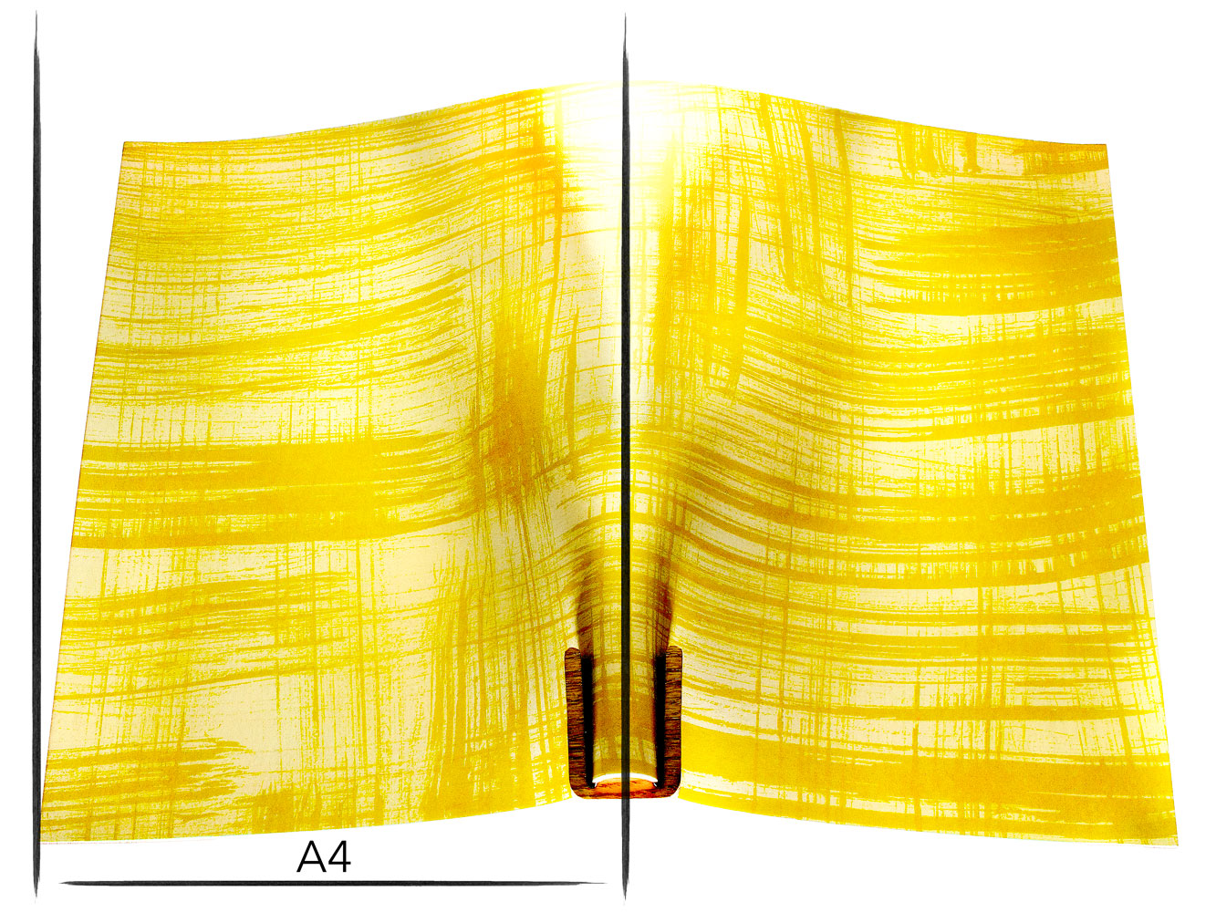 Italian leather panel Russo canvora mustard brush-painted